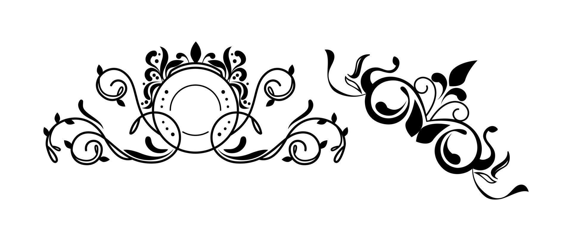 Set of luxury ornaments for label or logo art vector