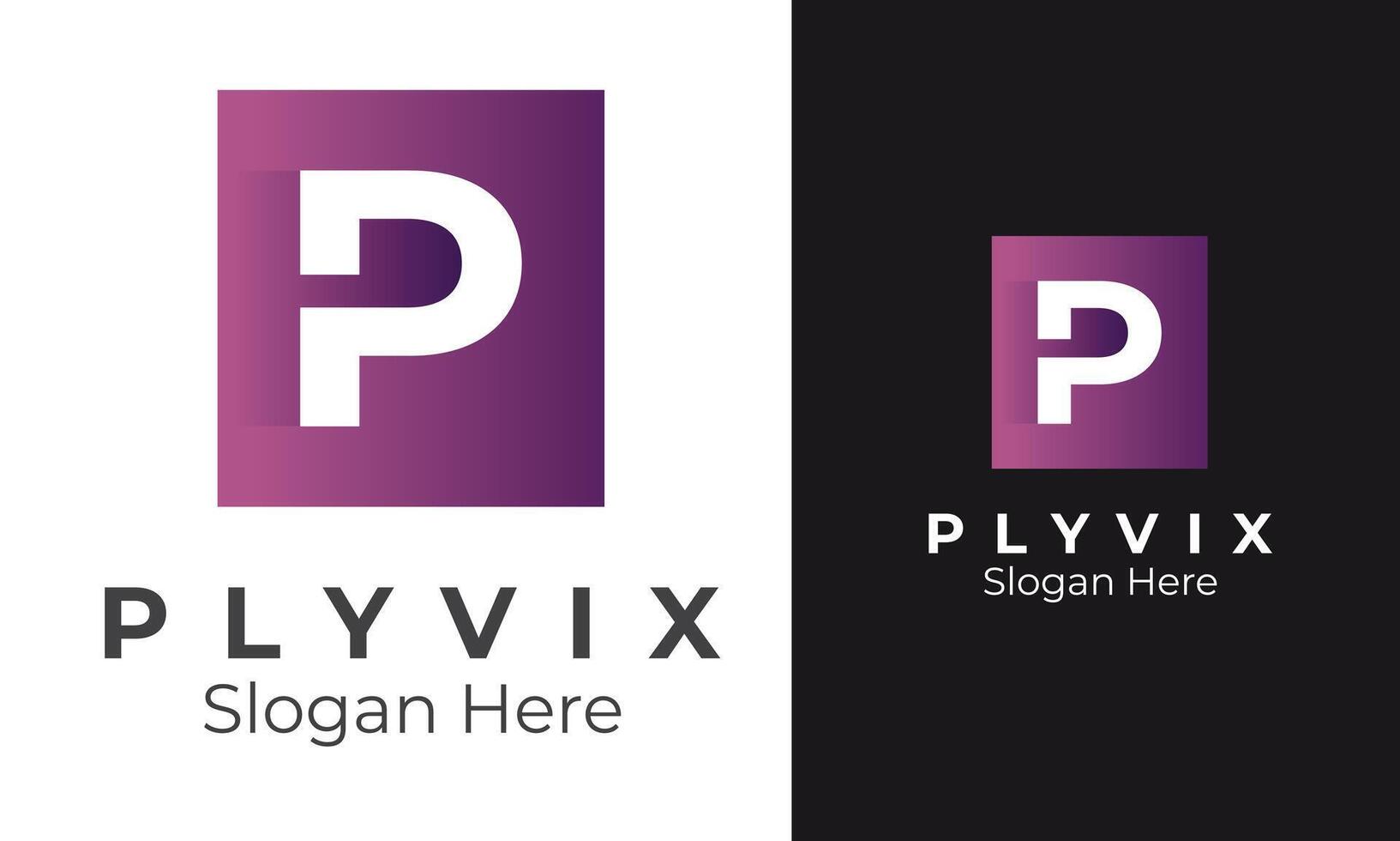 Minimal P letter logo icon for business vector