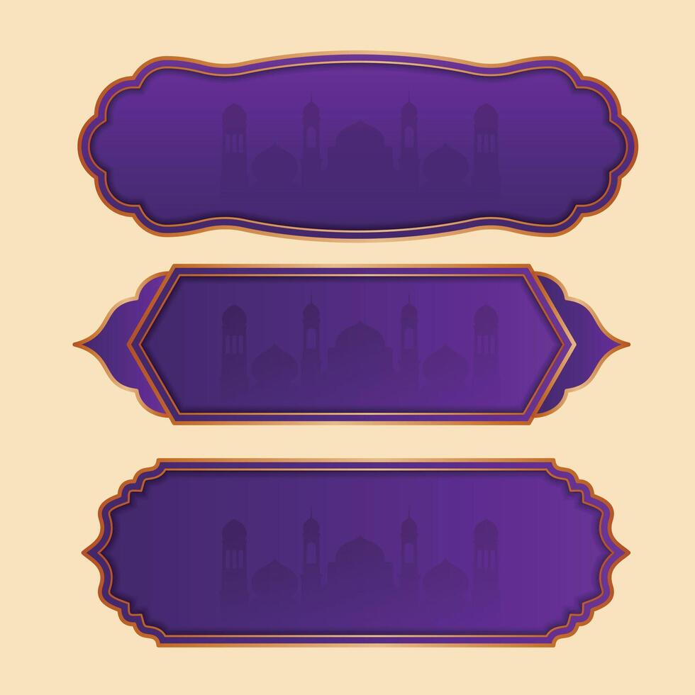 Set of Ramadan Kareem banner design template vector