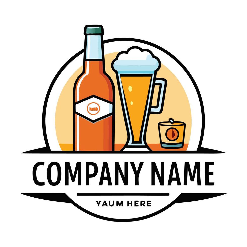 beer logo design background vector