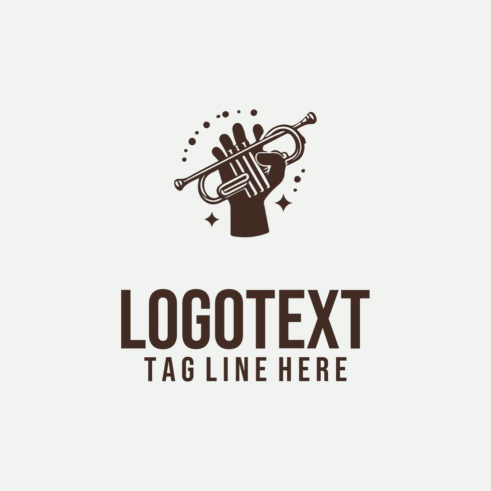 Brass Tones Vibe jazz trumpet logo vector