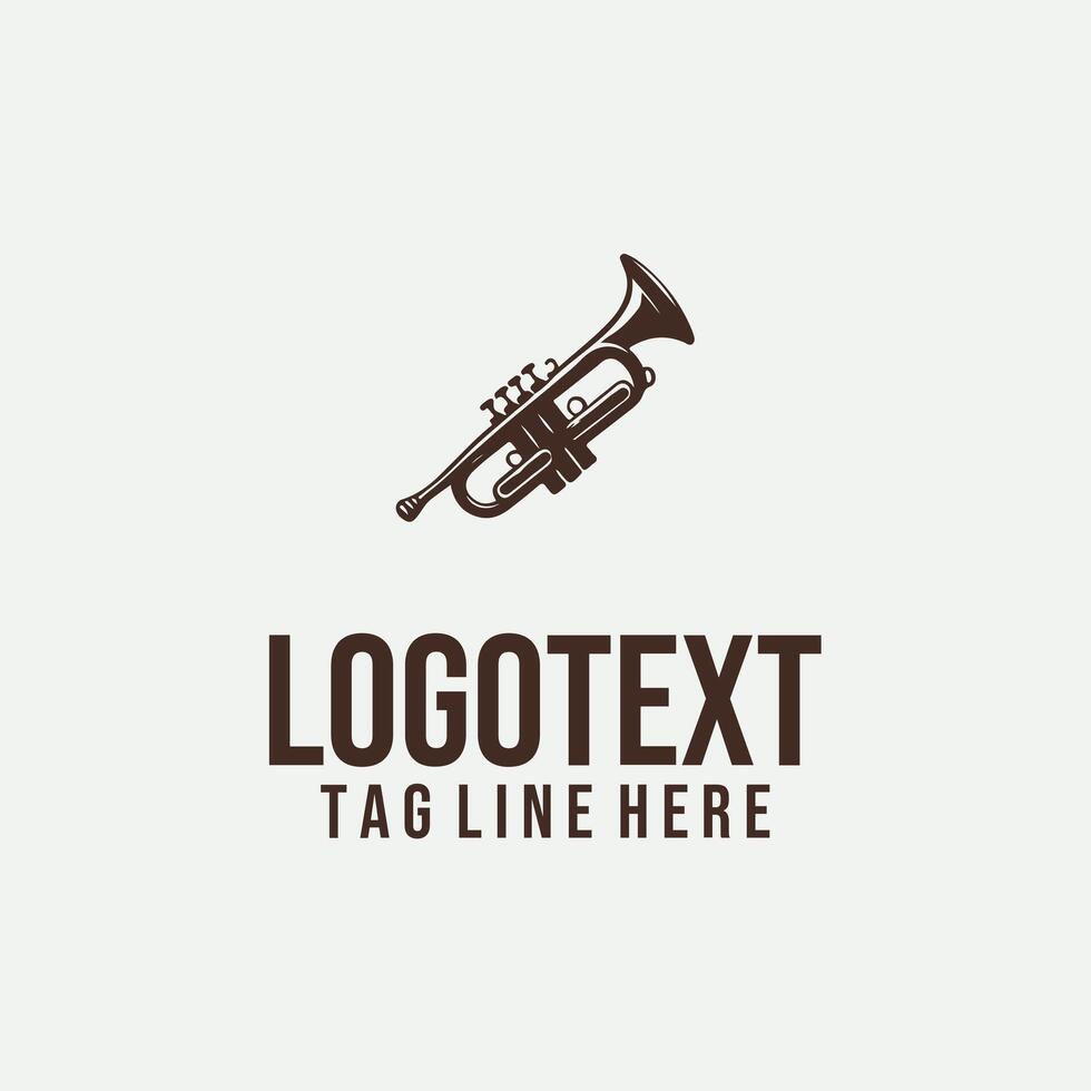 Cool Trumpet jazz trumpet logo vector