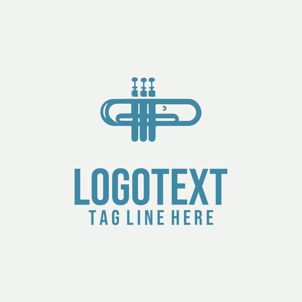 Jazzy Waves jazz trumpet logo vector