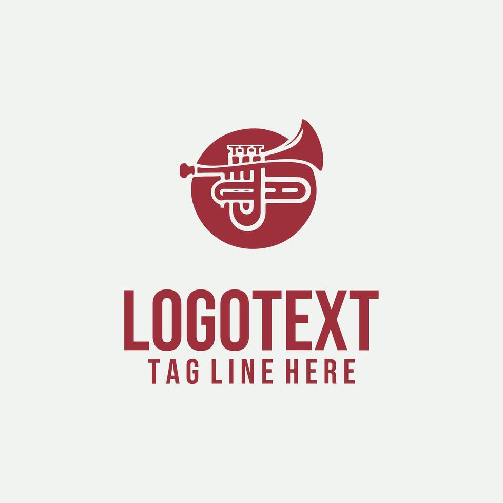 Brass Rhythm jazz trumpet logo vector