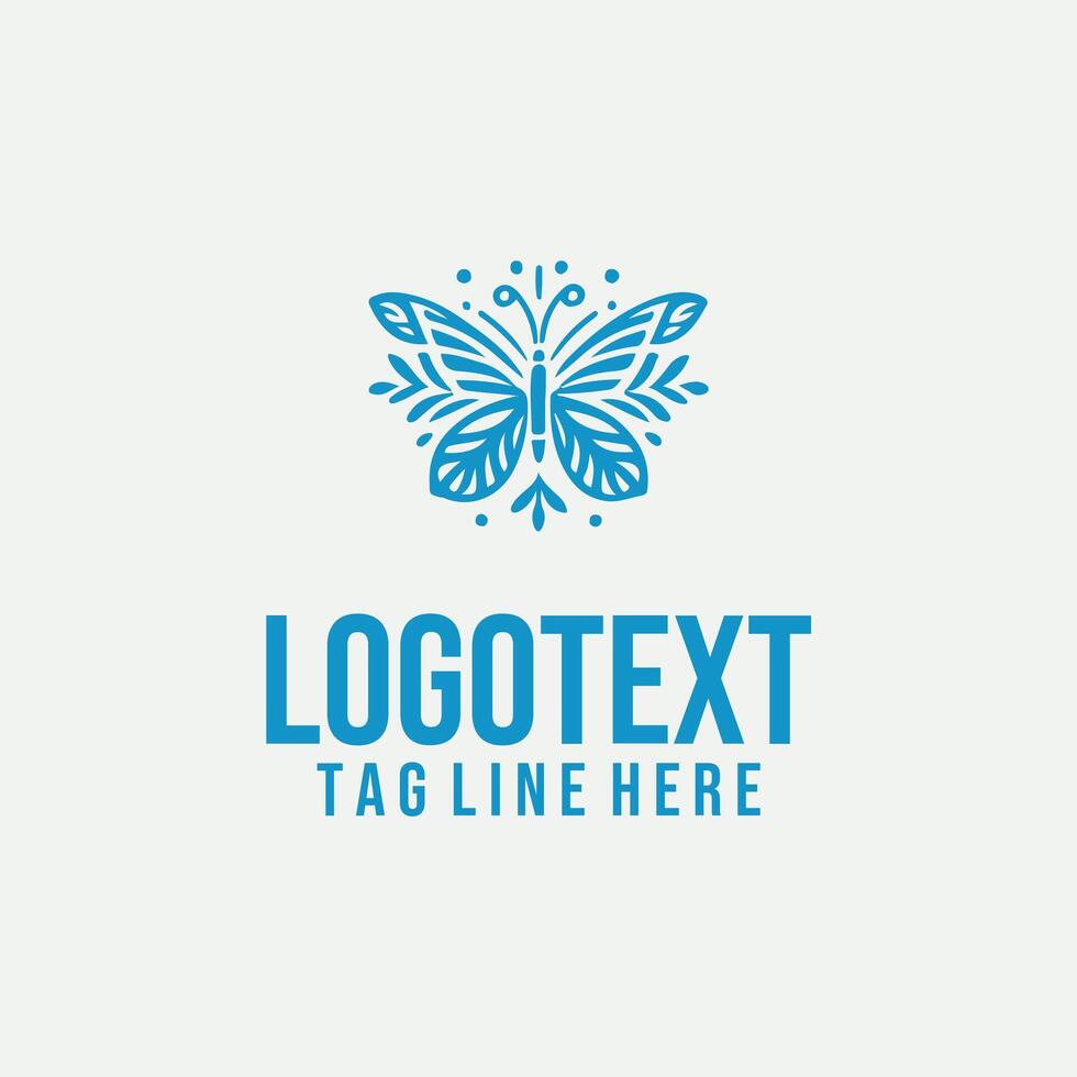 Flutter Glow Design Filelinear floral butterfly logo vector