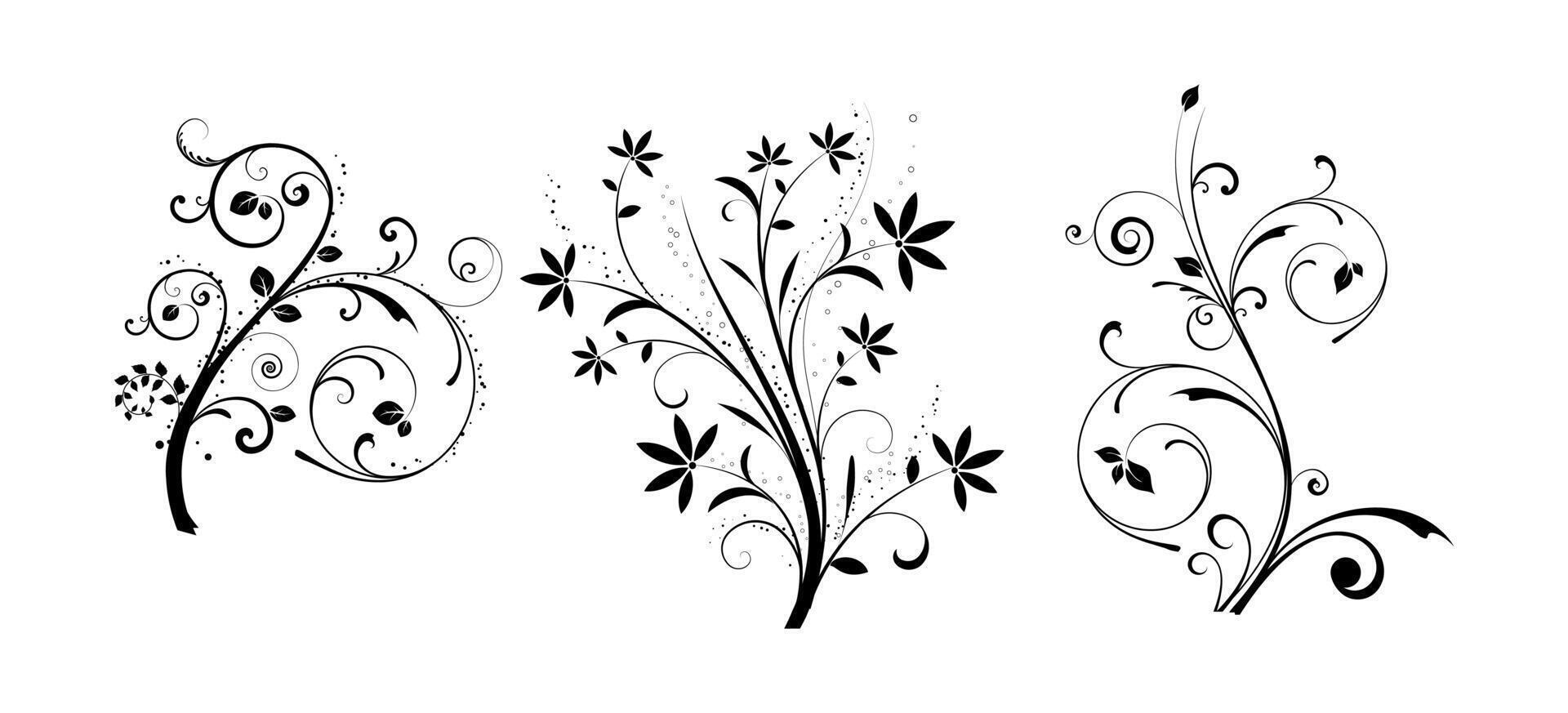 Various different floral designs art vector