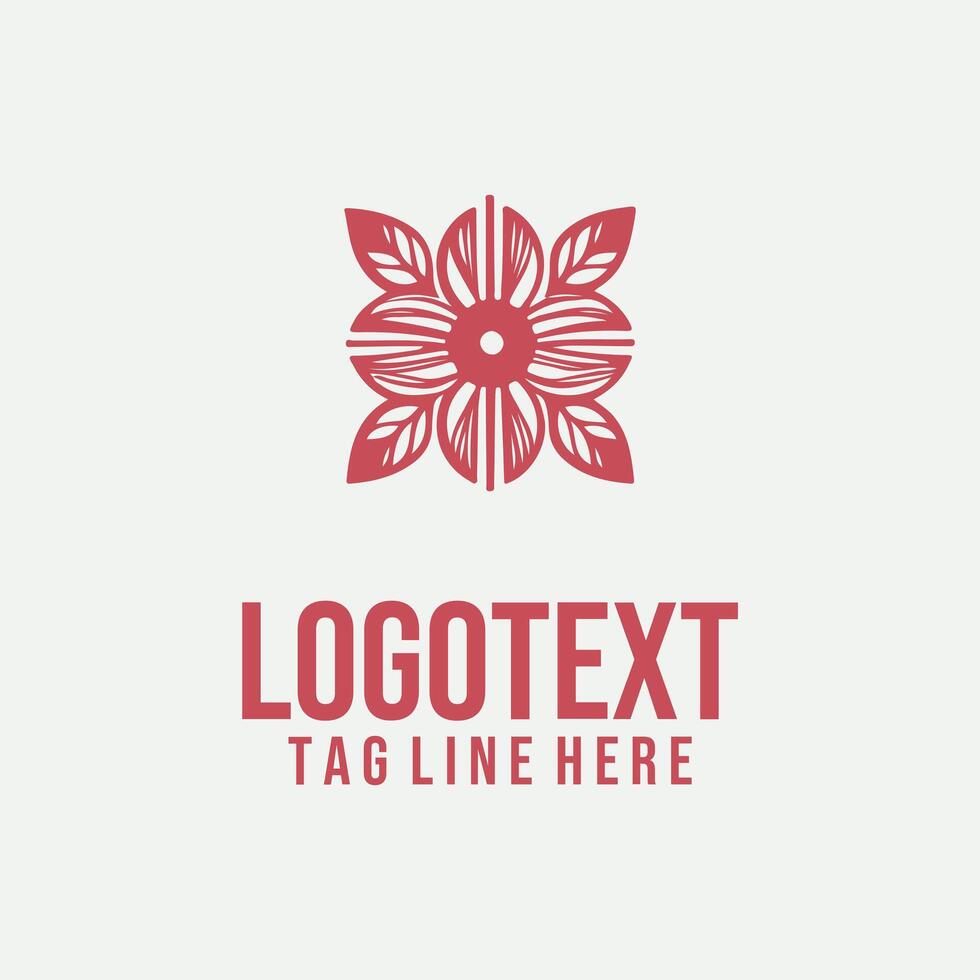 Flowing Petal Lines linear floral logo vector