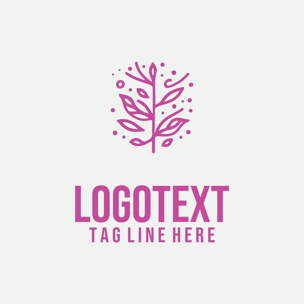 Tangle Line linear foral logo vector