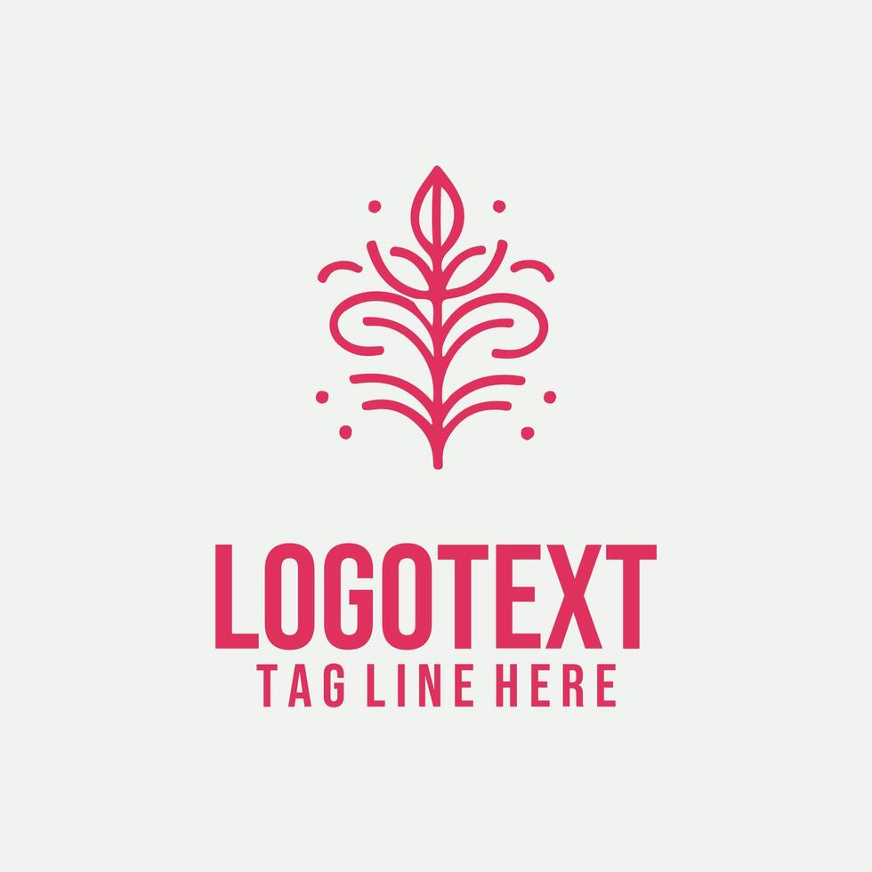 Leafy Lineage linear foral logo vector