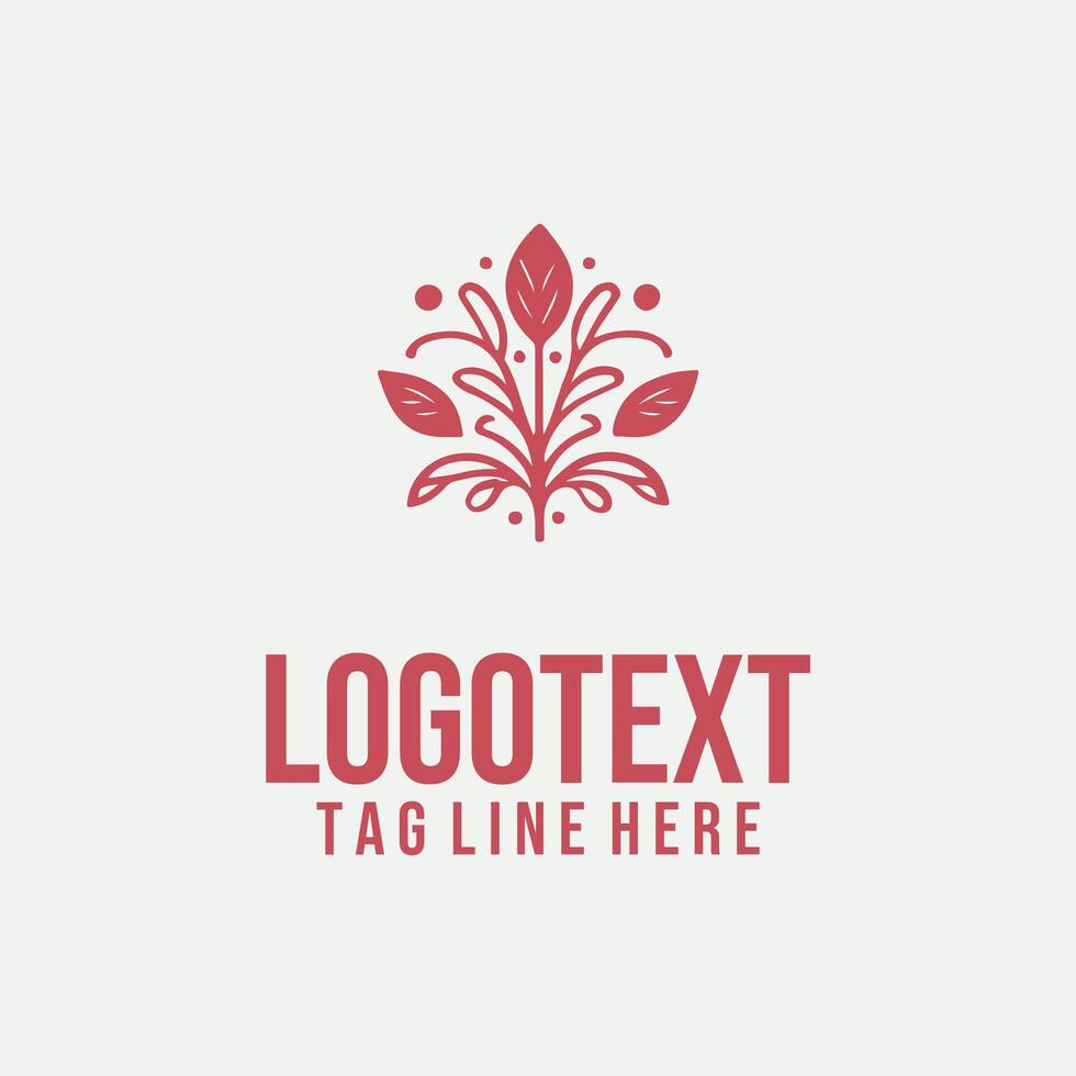Petal Path linear floral logo vector