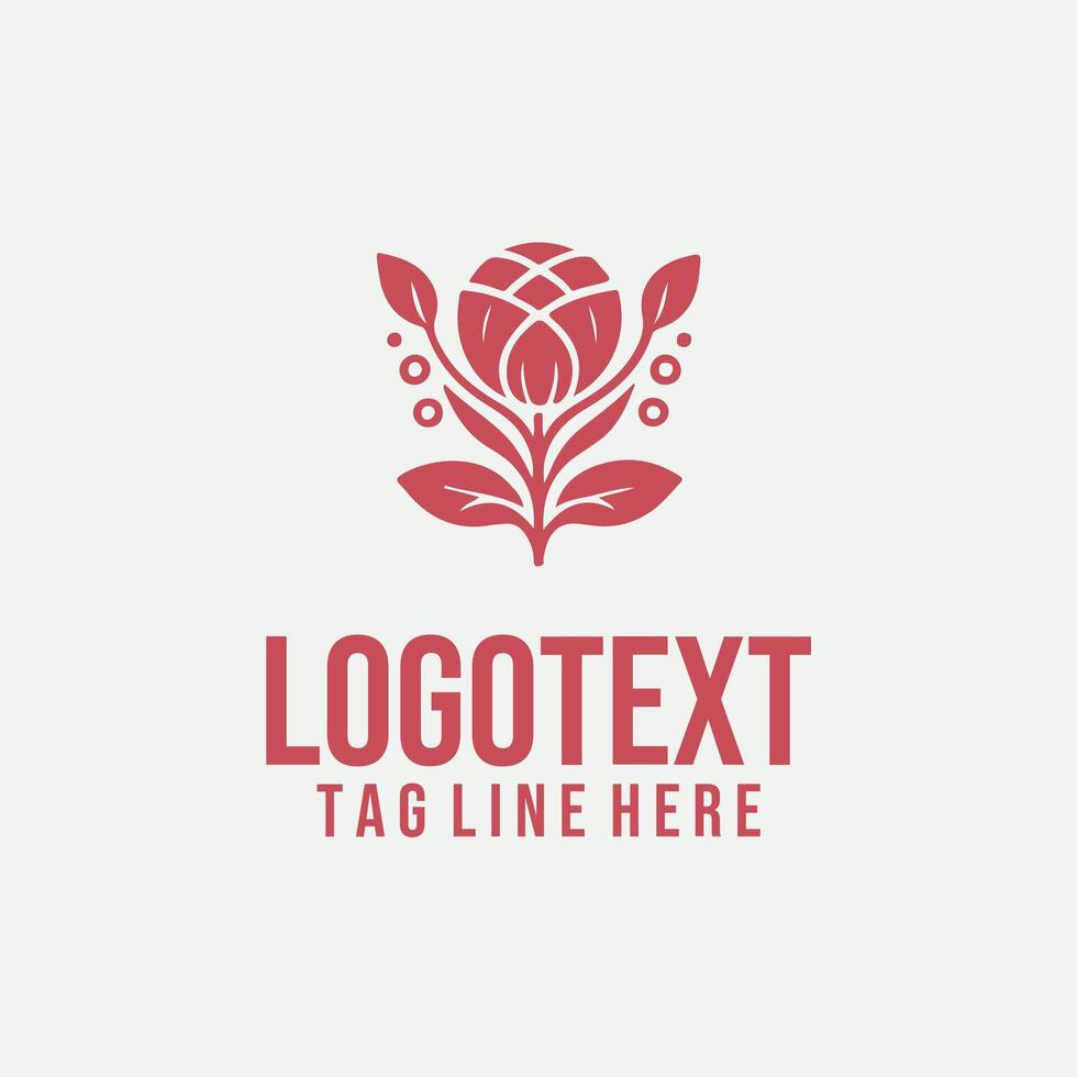 Blossom Edge linear floral logo vector