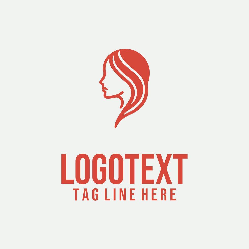 Femme Imprint linear lady face logo vector