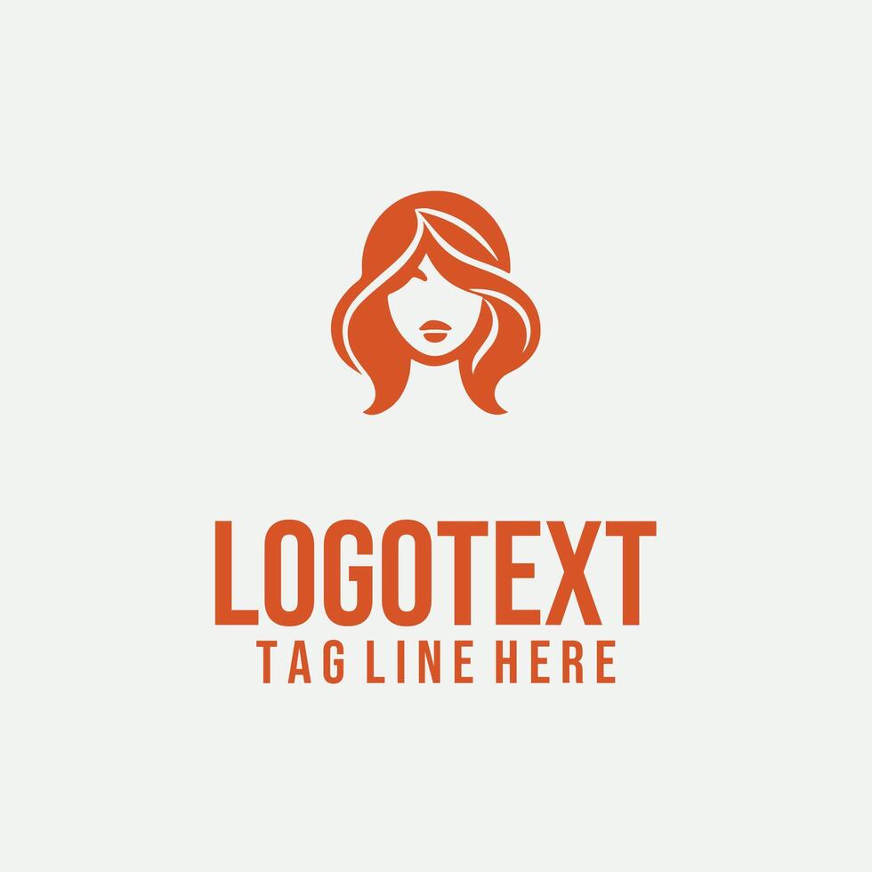 Linear Femme Sketch linear lady face logo vector