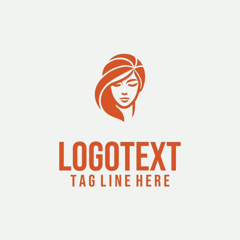Femme Line Stroke linear lady face logo vector