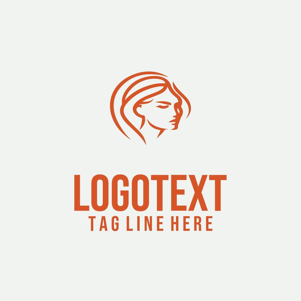 Lady Sculpt Glow linear lady face logo vector