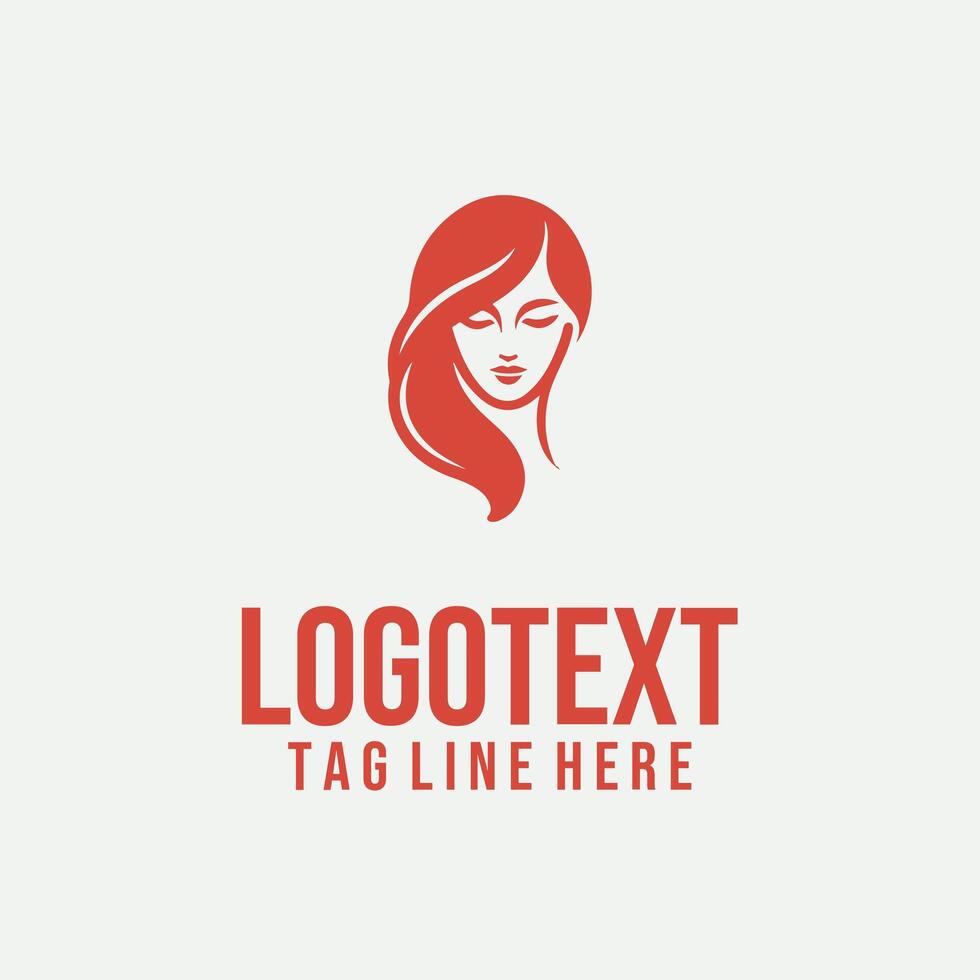 Radiant FemmeLine linear lady face logo vector