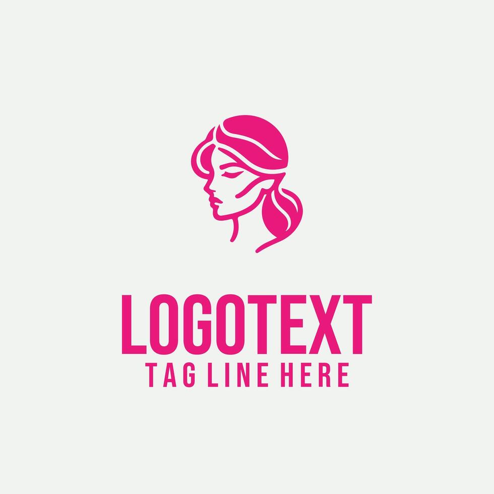 Linear Beauty Line linear lady face logo vector