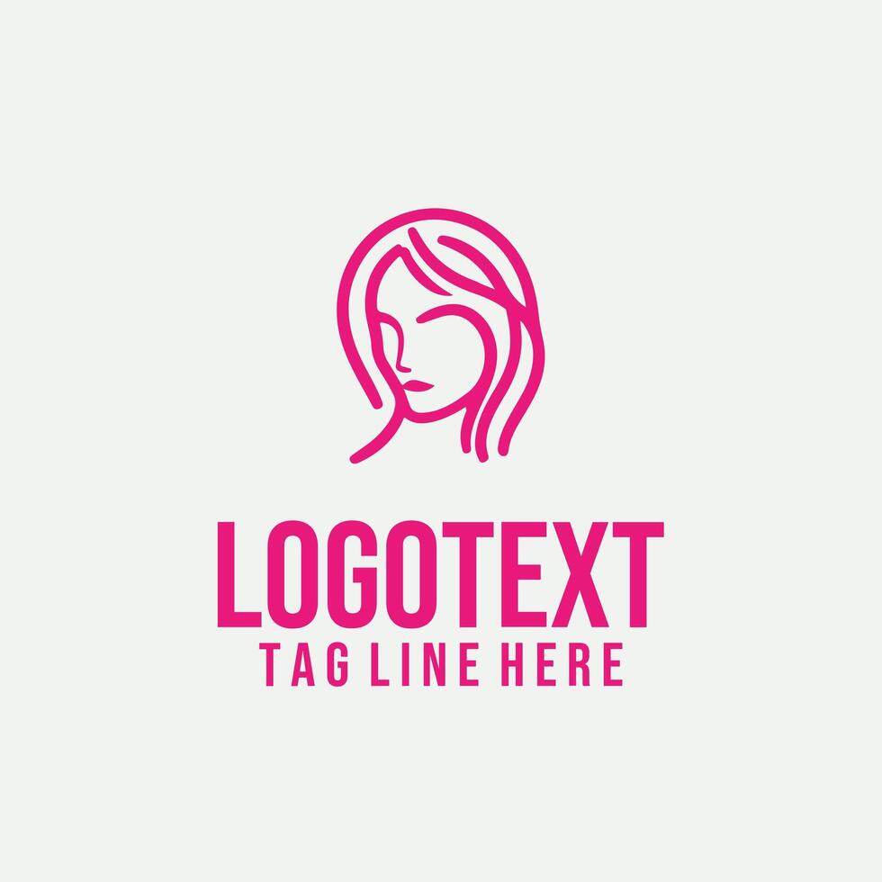 Femme Form linear lady face logo vector
