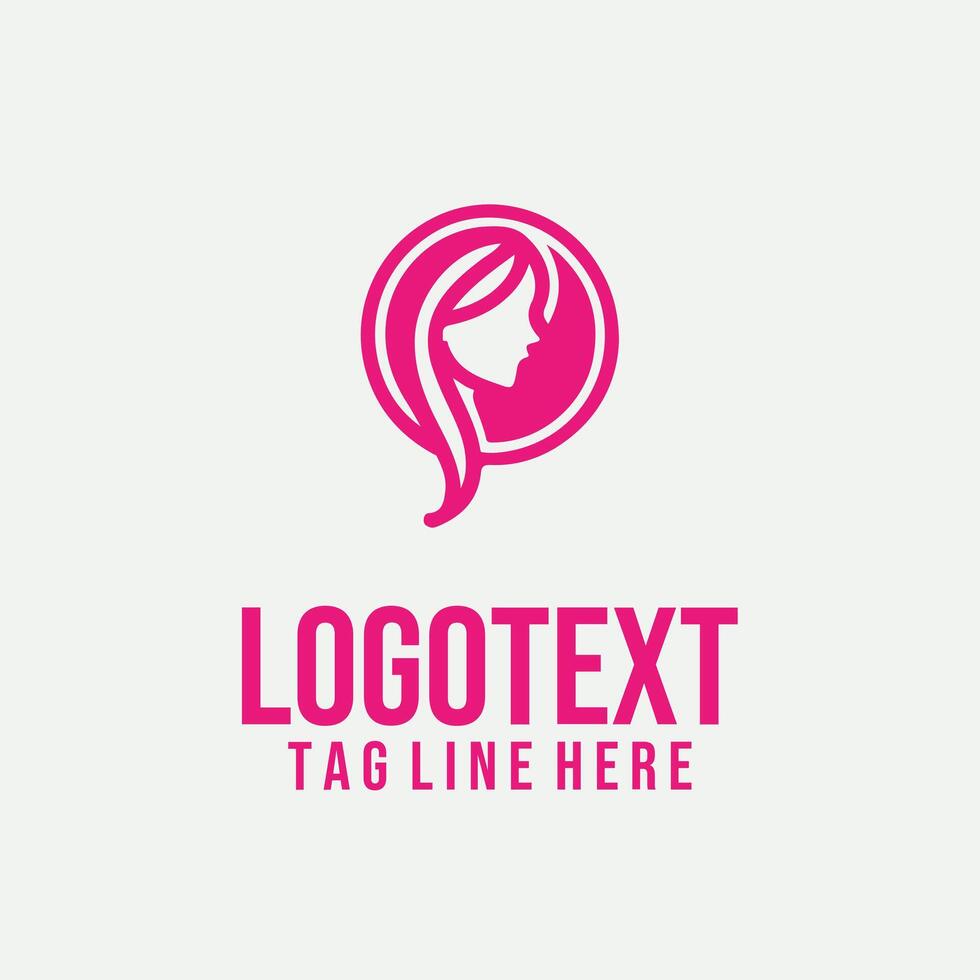 Face of Serenity linear lady face logo vector