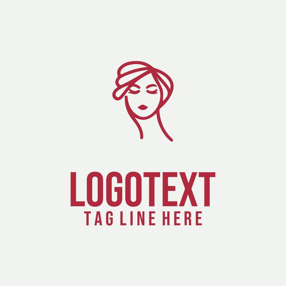 The Linear Lady linear lady face logo vector
