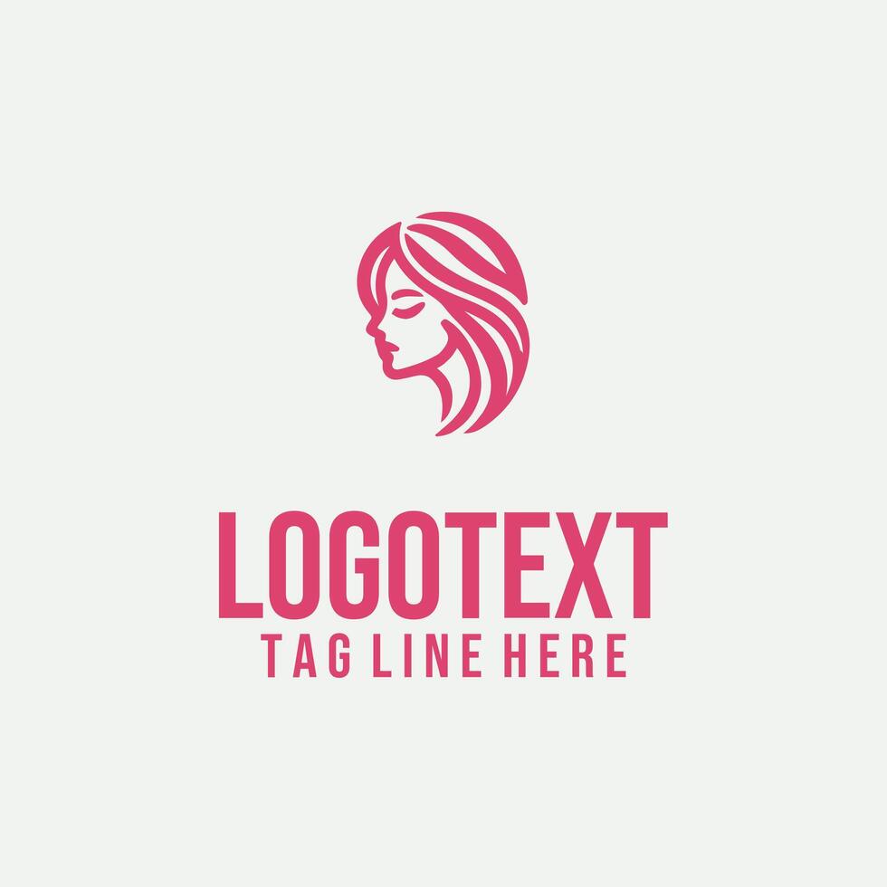 Linear Embrace linear lady face logo vector