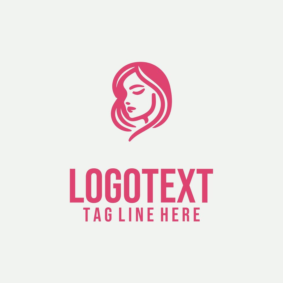 Linear Essence linear lady face logo vector