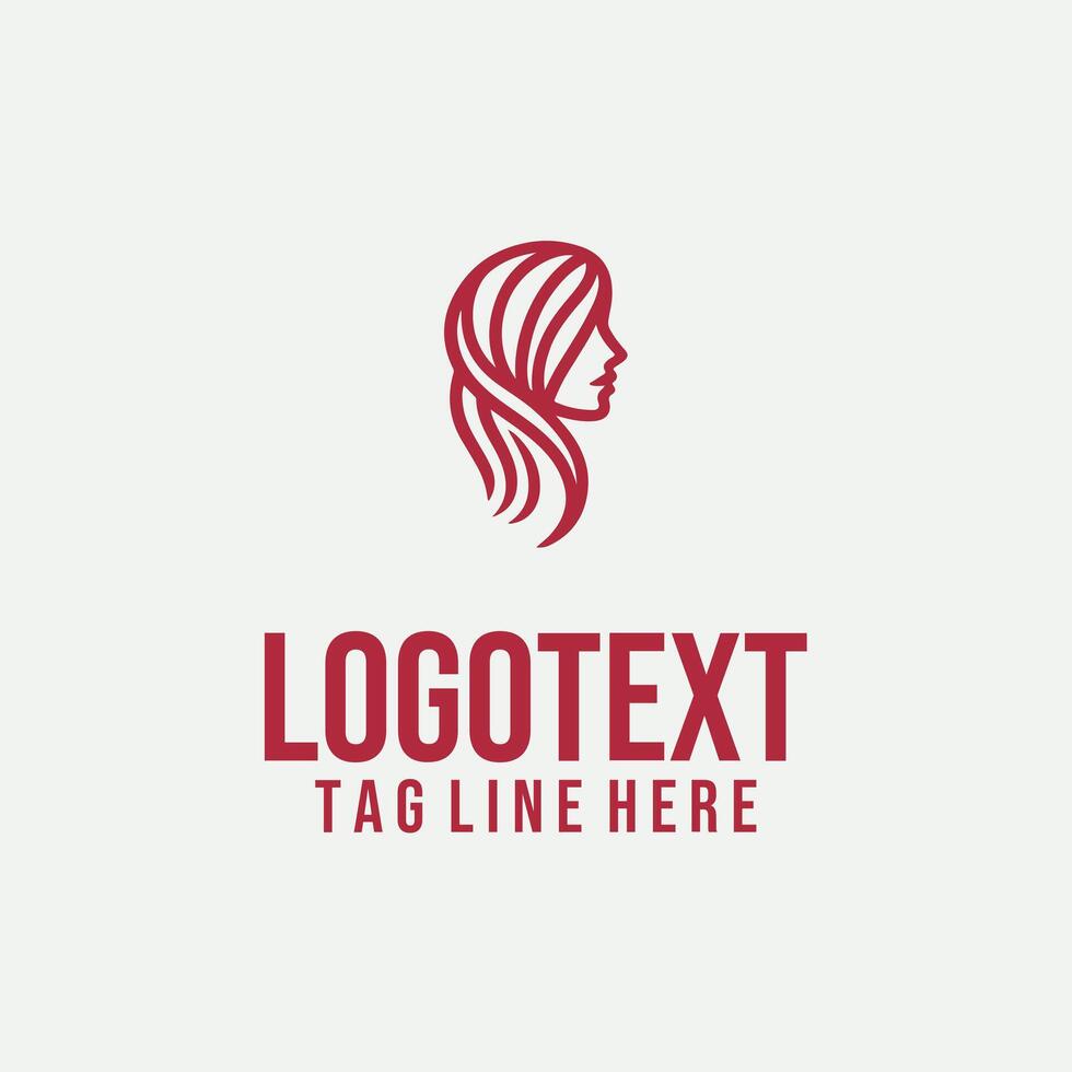 Face of Elegance linear lady face logo vector