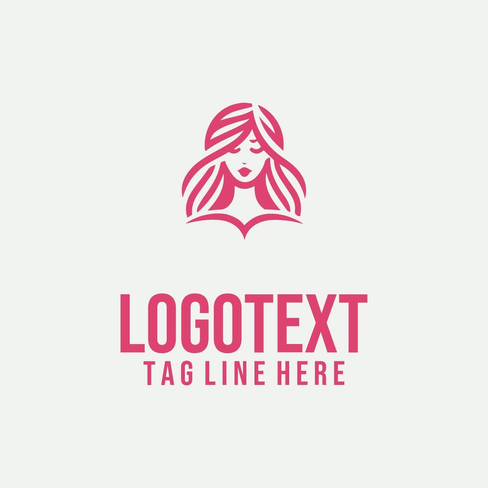 Linear Allure linear lady face logo vector