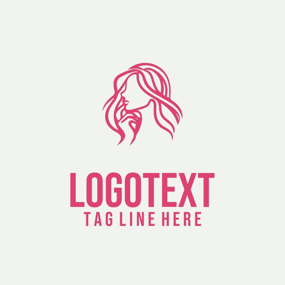 Linear Grace linear lady face logo vector