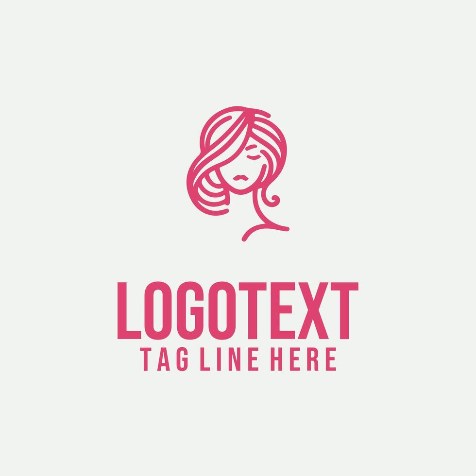 Linear Aura Face linear lady face vector
