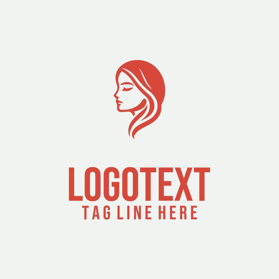 Soft Face linear lady face logo vector