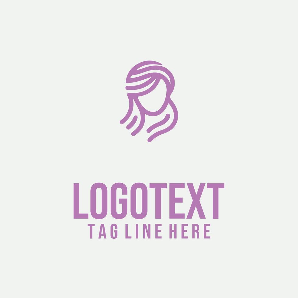 Silhouet teLuxe Line linear lady face logo vector