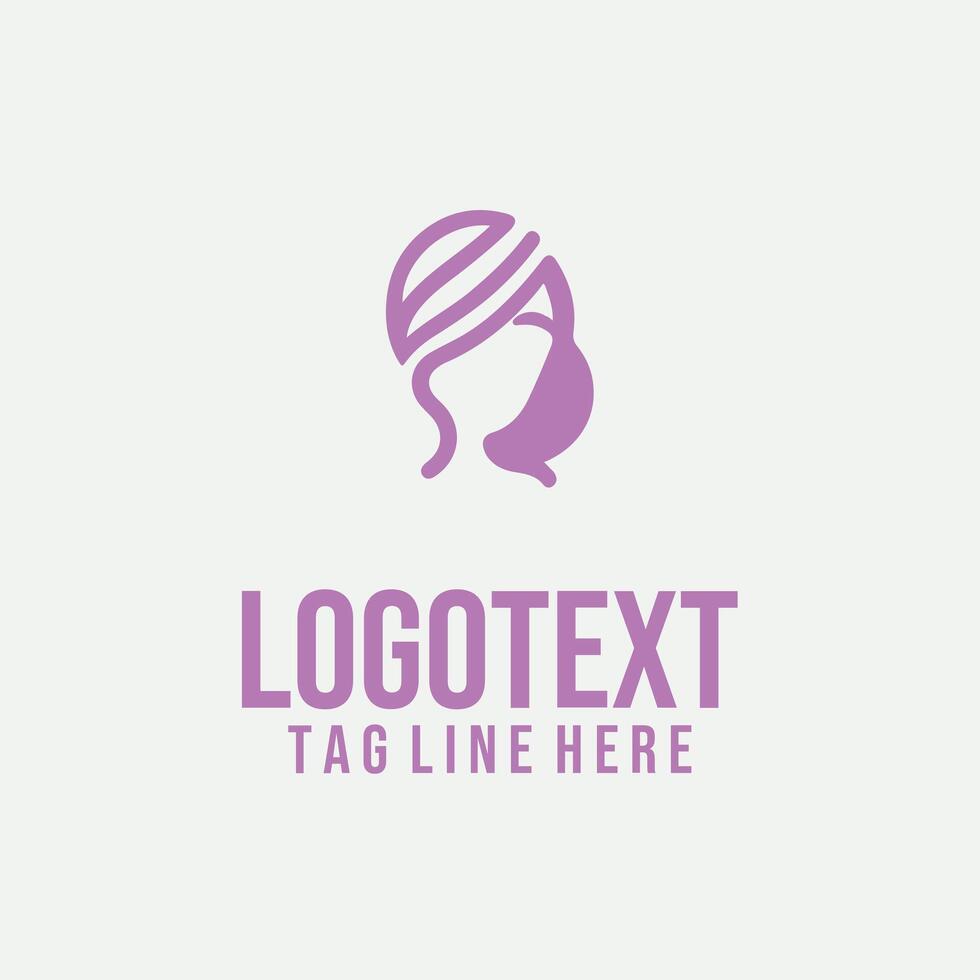 Radiant Trace linear lady face logo vector