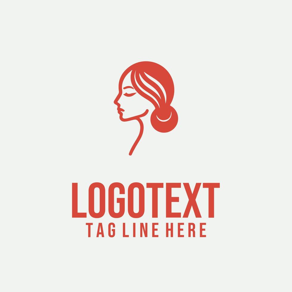 Divine Silhouette linear lady face logo vector
