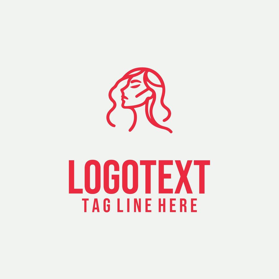 Sculpted Linear linear lady face logo vector