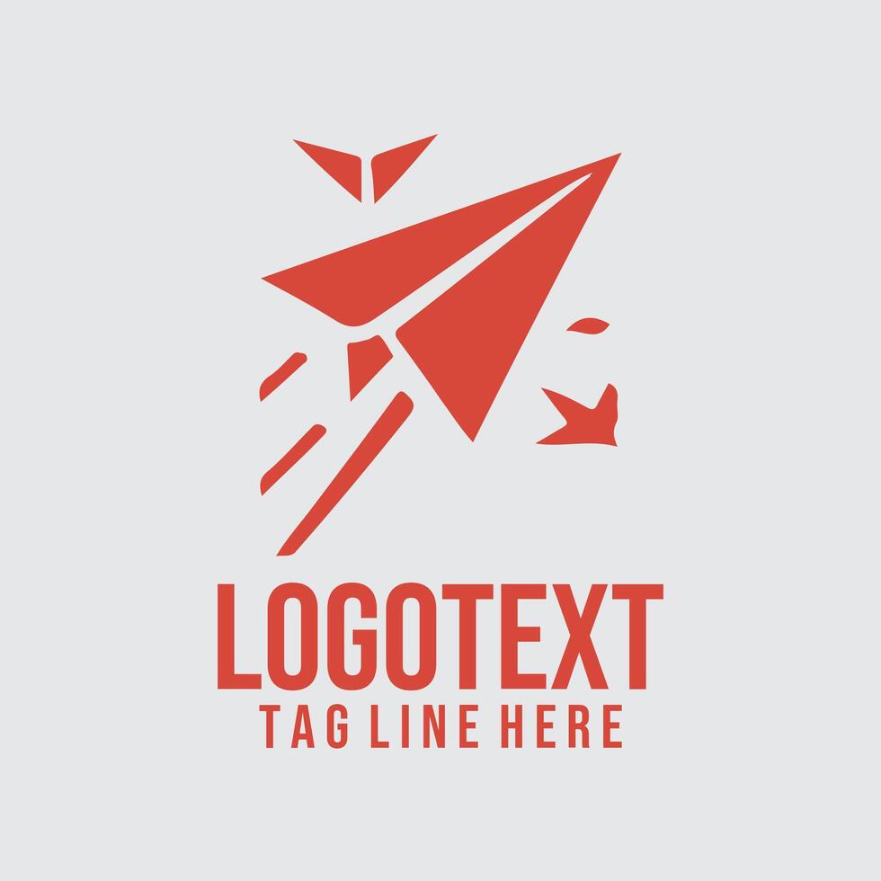 Cloud Trek paper plane logo vector