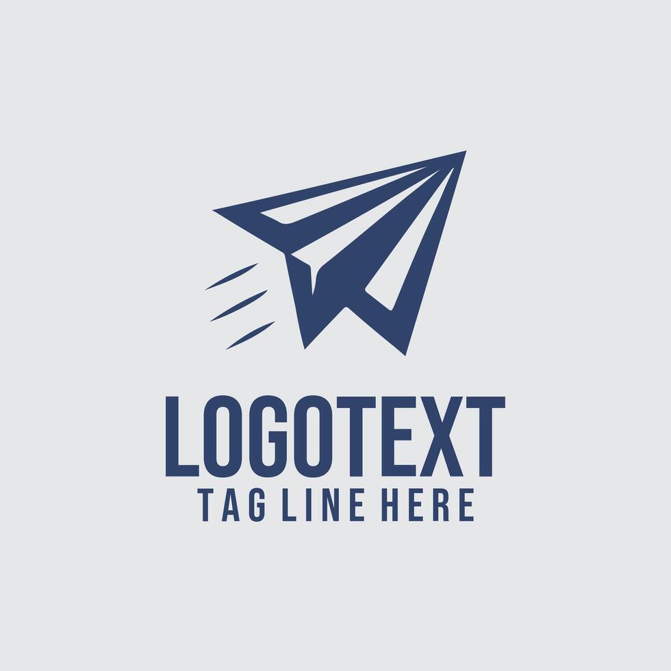Horizon Flight paper plane logo vector