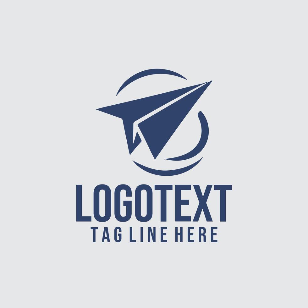 Jet Flow paper plane logo vector