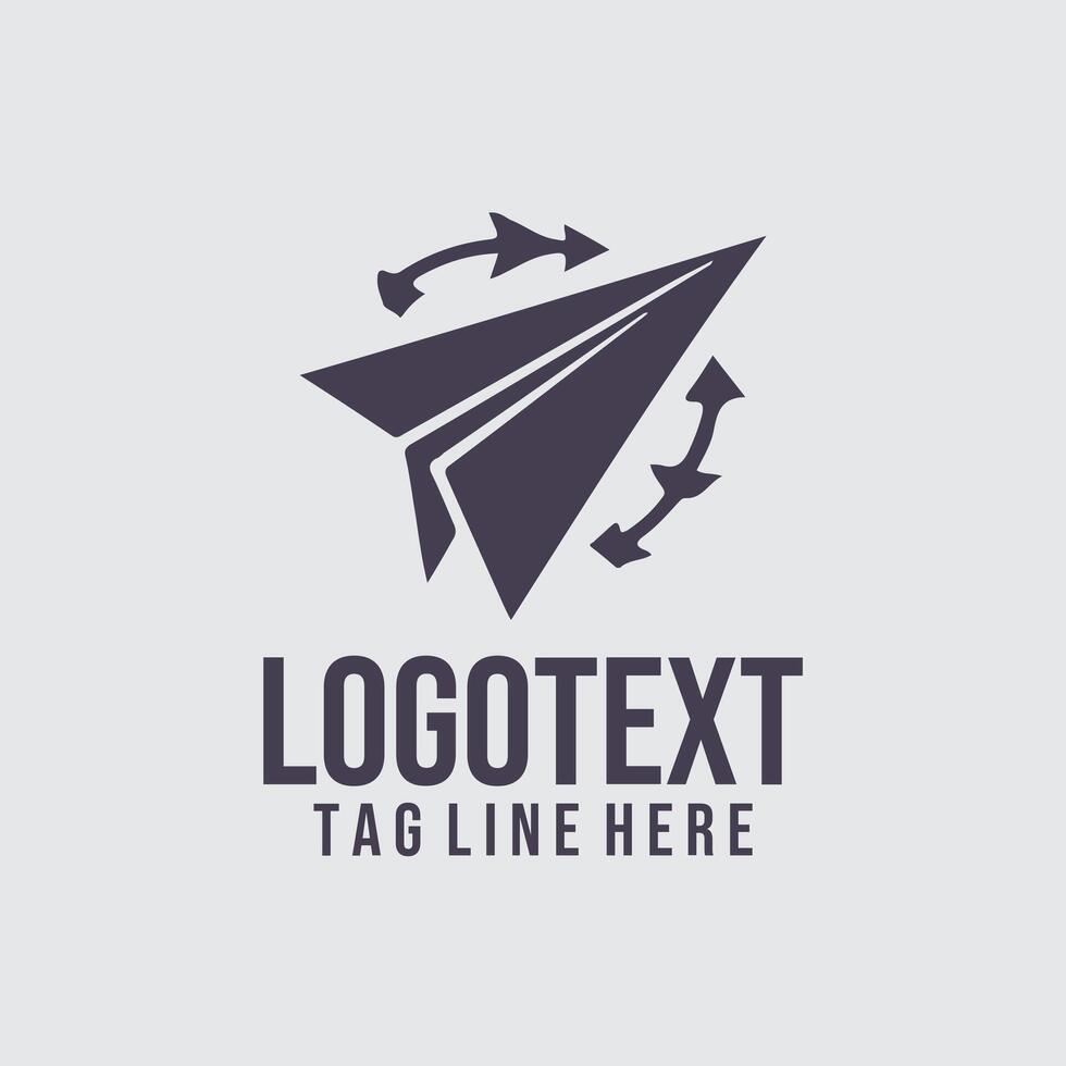 Sky Link paper plane logo vector