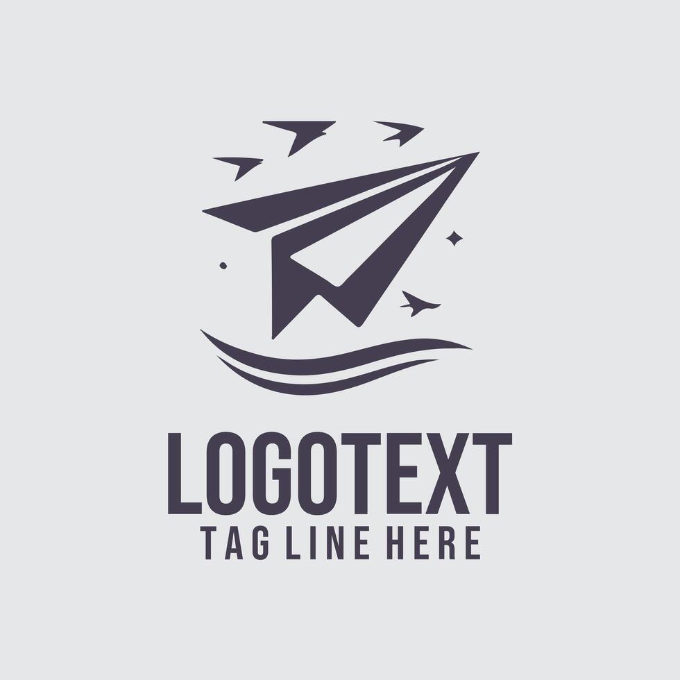 Jet Stream paper plane logo vector
