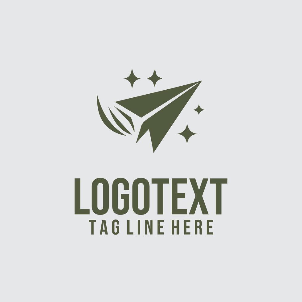 Flight Wave plane logo vector