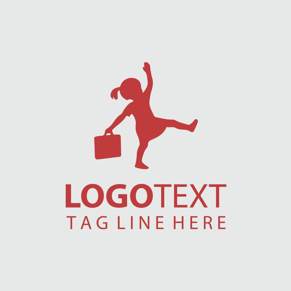 Tiny Outline Child silhouette logo vector