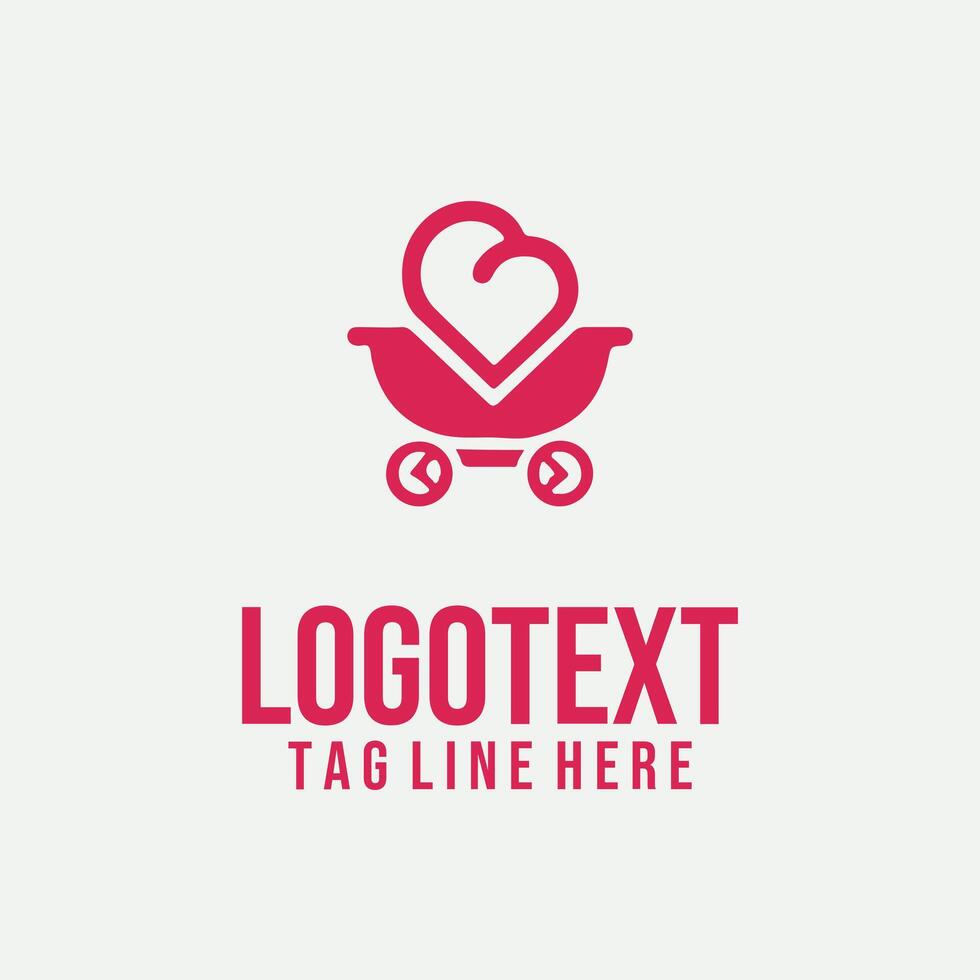 Mini Stroller baby logo vector