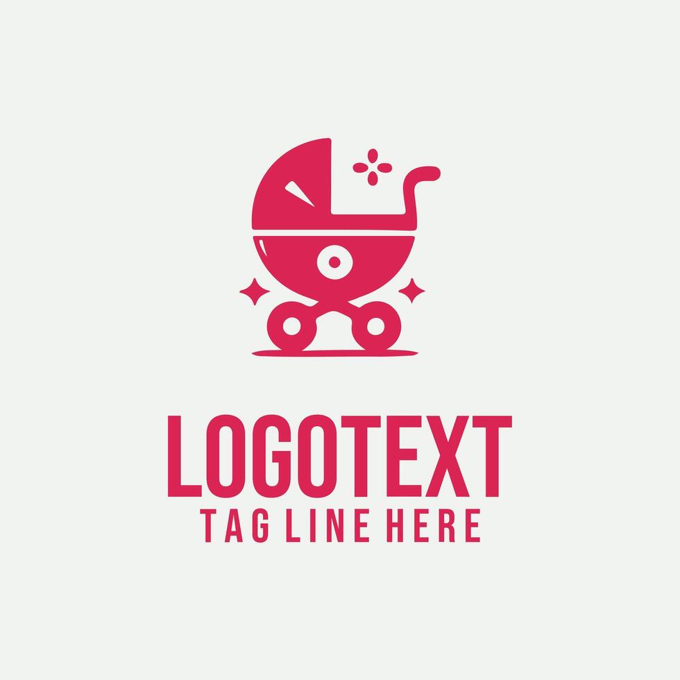 Baby Cart X baby logo vector