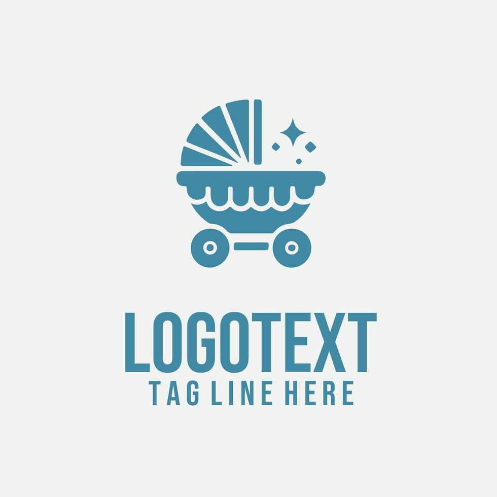Stroller Quest baby logo vector