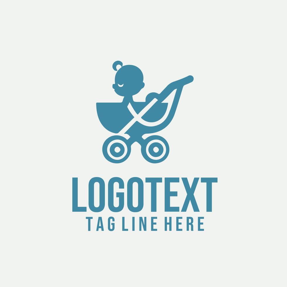 Tiny Trolley baby logo vector