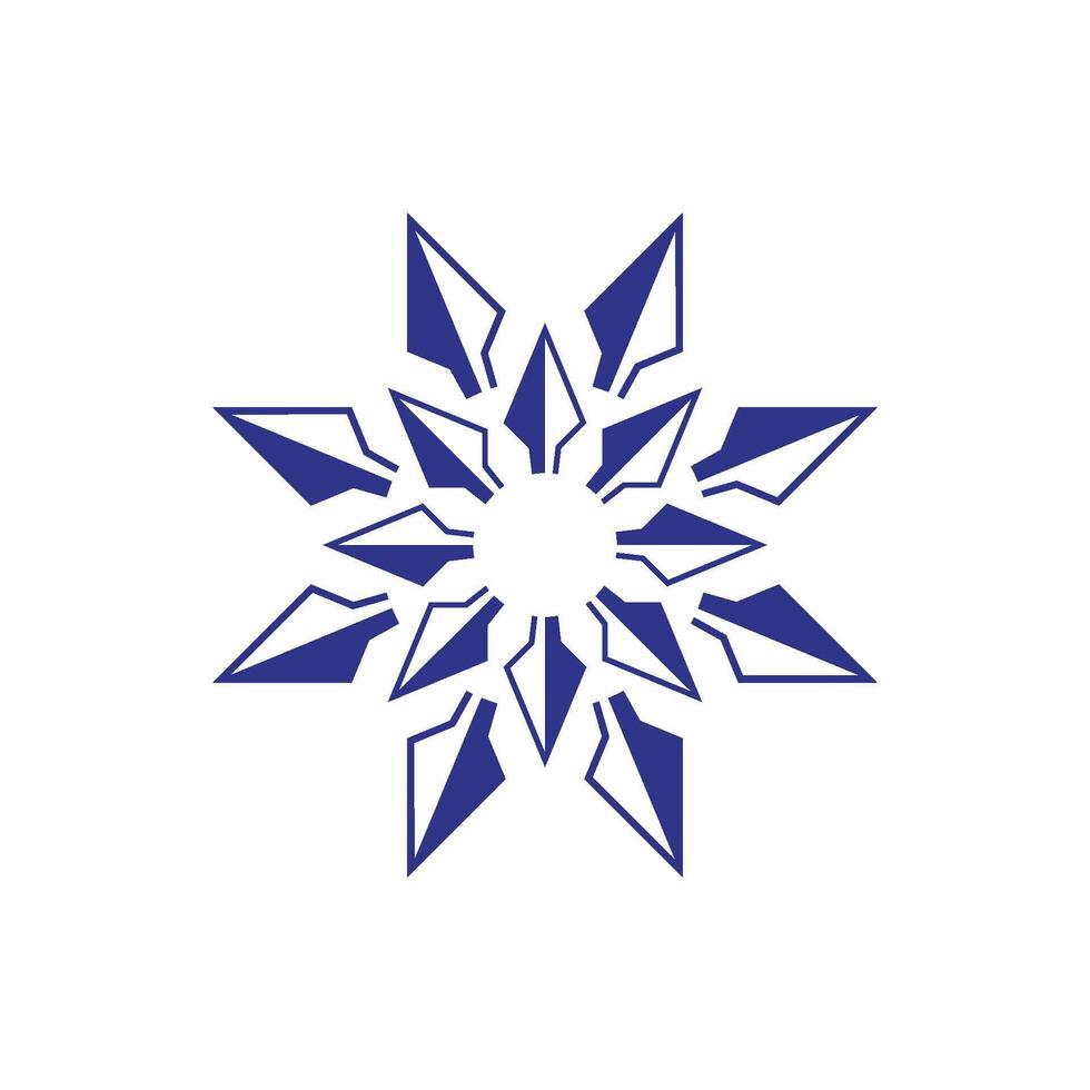 Dark Blue Star Arrow Circle Ornamental Logo Template Illustration Design. EPS 10. vector
