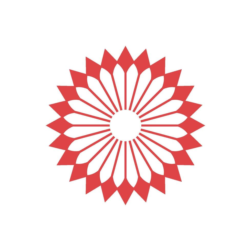 Circle Red Ornamental Blossom Flower Logo Template Illustration Design. EPS 10. vector