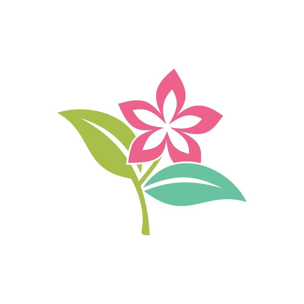 Pink Flower and Leaves Logo Template Illustration Design. EPS 10. vector