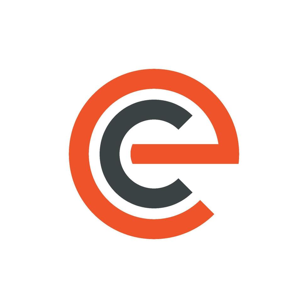 Simple E C Letter Logo Template Illustration Design. EPS 10. vector